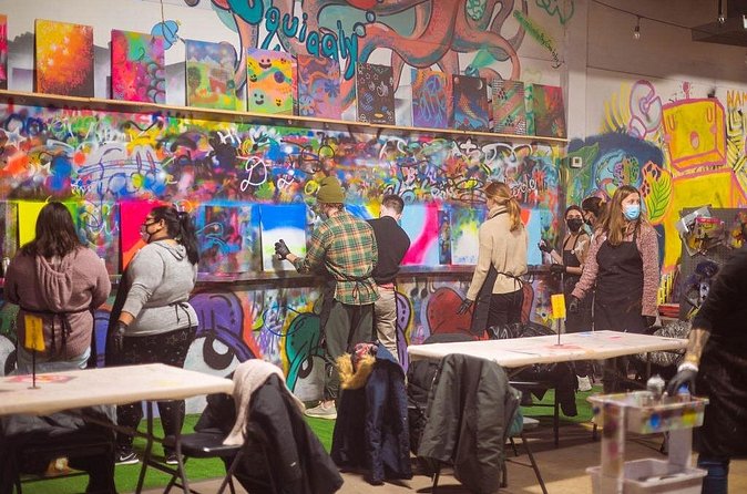 BYOB Spray Paint and Sip at Studio W.I.P. - The Take-Home Mini-Canvas: Your Ending Piece, Not Just a Memory