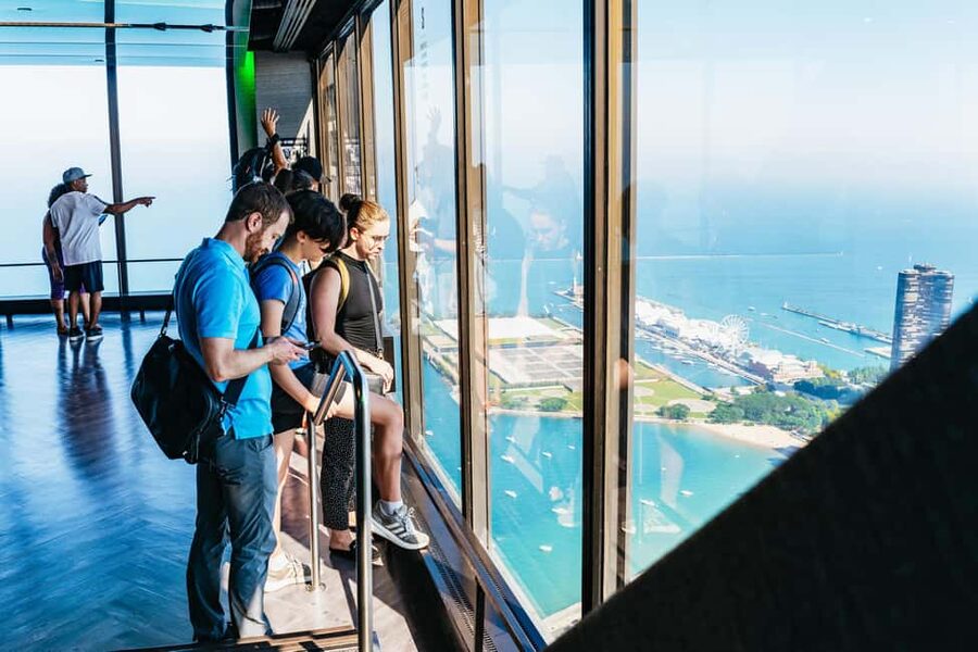 Chicago: 360 CHICAGO Observation Deck Ticket - TILT upgrade on site: the 30-degree window moment