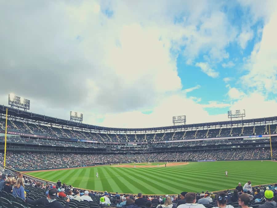 Chicago: Chicago White Sox Baseball Game Ticket - Guaranteed Rate Field: Pinwheel Scoreboard and South Side Views