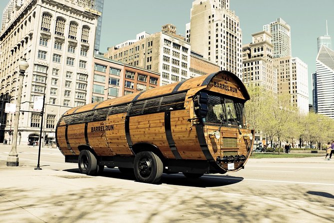 Chicago Craft Brewery Barrel Bus Tour - Entering River North on a barrel bus