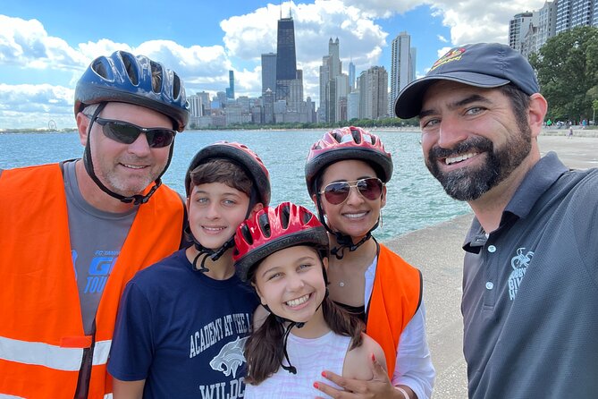 Chicago Family Food and Bike Tour with Top Attractions - Chicago Riverwalk at night: the skyline photo moment