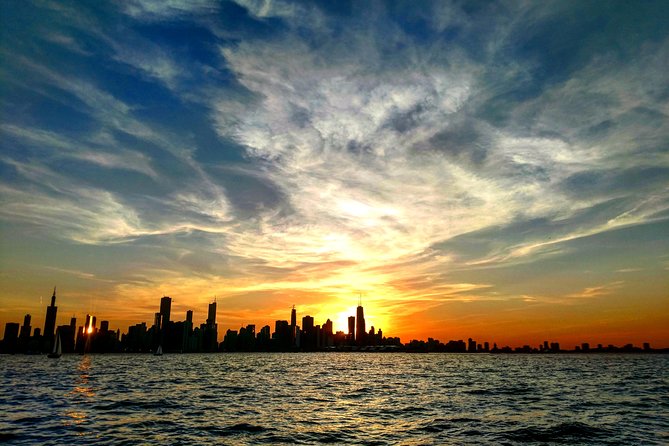 Serene Private Sunset Sail on Lake Michigan - Navy Pier, Chicago - Soldier Field from the Water: Old Colonnades and a Stadium Angle